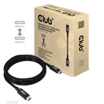 Club3D USB 4 Cable USB-C male - USB-C 240W Μαύρο 2m CAC-1578
