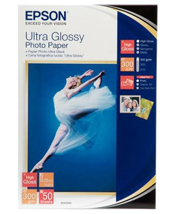 Epson Ultra Glossy Φωτογραφικό Χαρτί A6 (10x15) 300gr/m² για Εκτυπωτές Inkjet 50 Φύλλα C13S041943