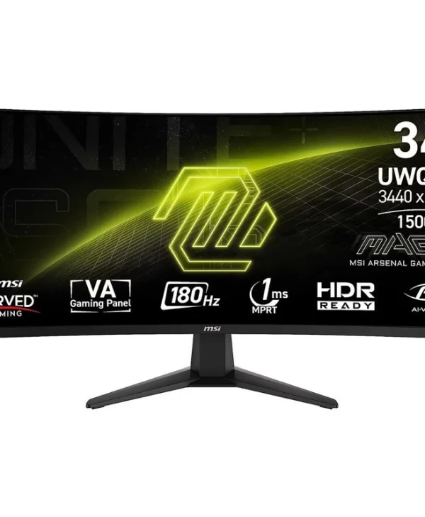 MSI MAG 346CQ Ultrawide VA HDR Curved Gaming Monitor 34" QHD 3440x1440 180Hz με Χρόνο Απόκρισης 1ms GTG