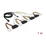 DeLock Mini SAS male - 4x SAS female Cable 1m Μαύρο (83391) - Image 2