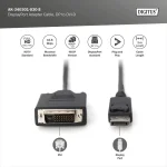 Digitus Adapter Cable DisplayPort 1.1a Male - DVI-D Male 1080p 60Hz 3m Black AK-340301-030-S - Image 2