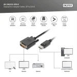 Digitus Adapter Cable DisplayPort 1.1a Male - DVI-D Male 1080p 60Hz 3m Black AK-340301-030-S - Image 3