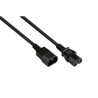 Alcasa IEC C14 / IEC C15 - IEC C14 / IEC C15 Cable 5m Μαύρο (P1450-S050)