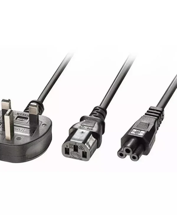 Lindy Type G (UK) / IEC C13 / IEC C5 - IEC C13 / IEC C5 Cable 2.5m Μαύρο 30374