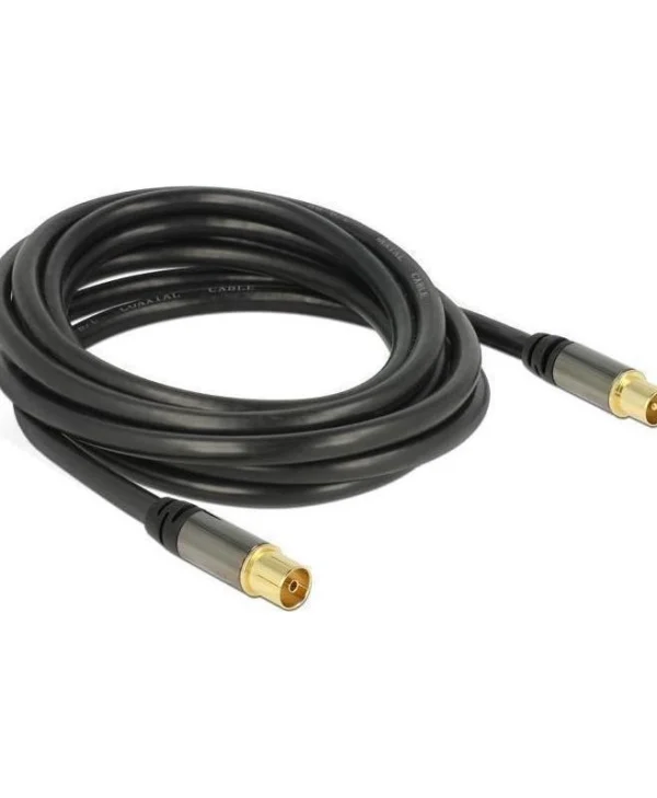 DeLock Καλώδιο Κεραίας Coax male - Coax female Μαύρο 3m (88924) 1τμχ