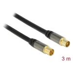DeLock Καλώδιο Κεραίας Coax male - Coax female Μαύρο 3m (88924) 1τμχ - Image 2