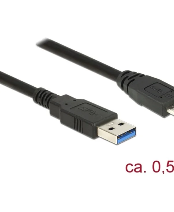 DeLock Regular USB 3.0 to micro USB Cable Μαύρο 0.5m (85071)