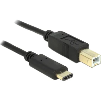 DeLock USB 2.0 Cable USB-C male - USB-B Μαύρο 2m (83330)