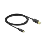 DeLock USB 2.0 Cable USB-C male - USB-B Μαύρο 2m (83330) - Image 3