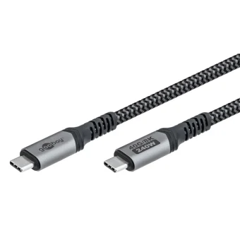 Goobay USB 3.0 Cable USB-C male - USB-C / DisplayPort 240W Γκρι 1.5m 74212