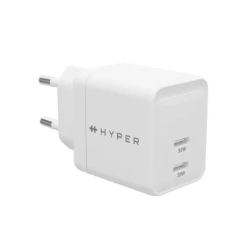 Targus Φορτιστής Χωρίς Καλώδιο GaN με 2 Θύρες USB-C 35W Power Delivery Λευκός (HyperJuice) HJG35EU