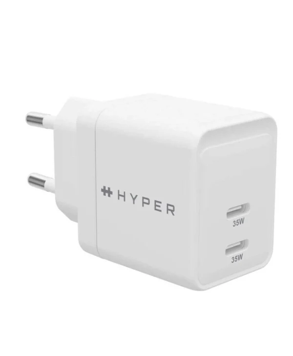 Targus Φορτιστής Χωρίς Καλώδιο GaN με 2 Θύρες USB-C 35W Power Delivery Λευκός (HyperJuice) HJG35EU