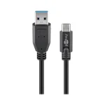 Goobay Regular USB 3.0 Cable USB-C male - USB-A male Μαύρο 0.15m (45247) - Image 4