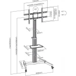 Art S-11 Βάση Τηλεόρασης Δαπέδου έως 86" και 50kg STO S-11-AL - Image 10