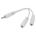 Cablexpert CCA-415W Μετατροπέας 3.5mm male σε 3.5mm 2x female Λευκό 1τμχ