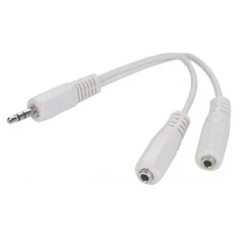 Cablexpert CCA-415W Μετατροπέας 3.5mm male σε 3.5mm 2x female Λευκό 1τμχ