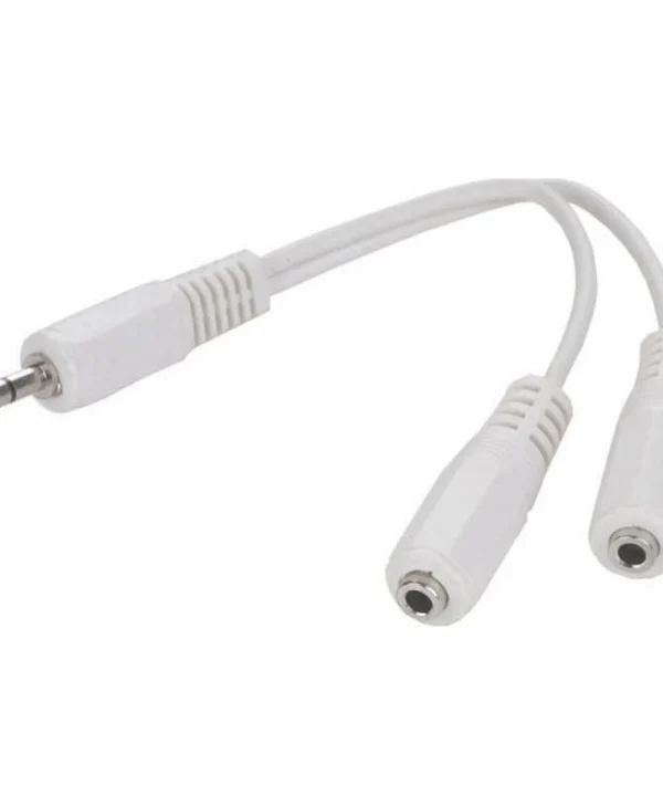 Cablexpert CCA-415W Μετατροπέας 3.5mm male σε 3.5mm 2x female Λευκό 1τμχ
