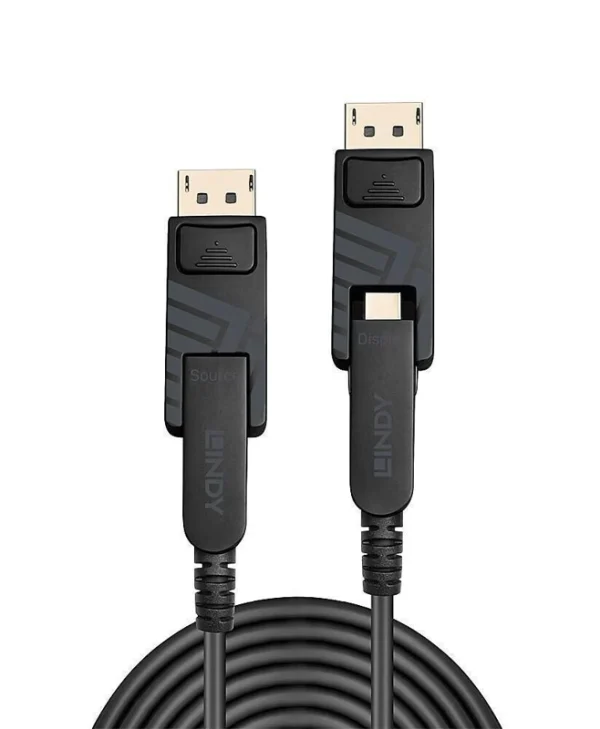 Lindy Cable DisplayPort male - DisplayPort male 100m Μαύρο (38486)