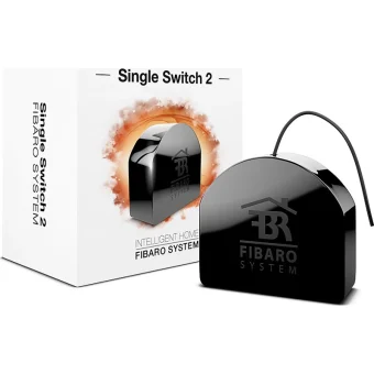 Fibaro Single Switch 2 Black Smart Switch Wi-Fi & Z-Wave 8A (με Ουδέτερο) FGS-213 ZW5
