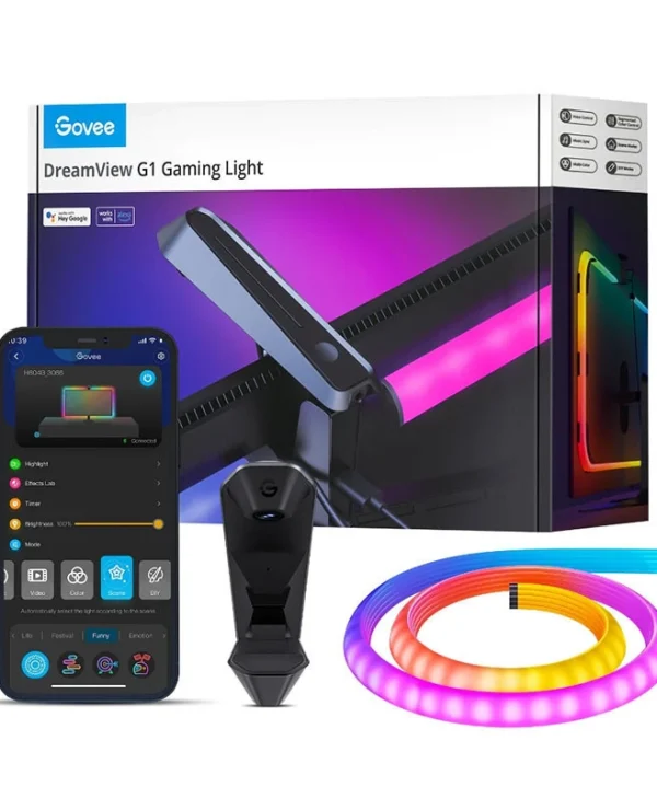 Govee Smart Ταινία LED Dreamview G1 Wi-Fi Τηλεόρασης 12V RGBW Φως 1.4m με Τροφοδοτικό B604B311