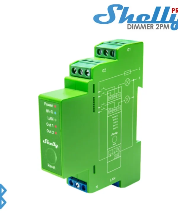 Shelly 2pm Dimmer Dimmer Ράγας WiFi 230V 10A Shelly_Pro_Dimmer_2PM