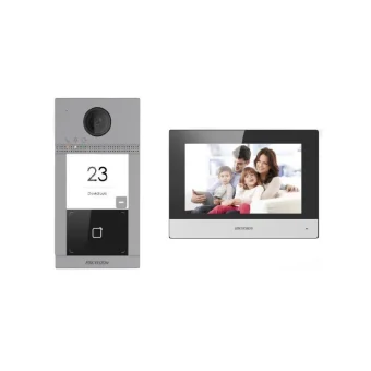 Hikvision Σετ Θυροτηλεόρασης Wi-Fi Ασημί DS-KIS604-S(C)(O-STD)/EUROPE B
