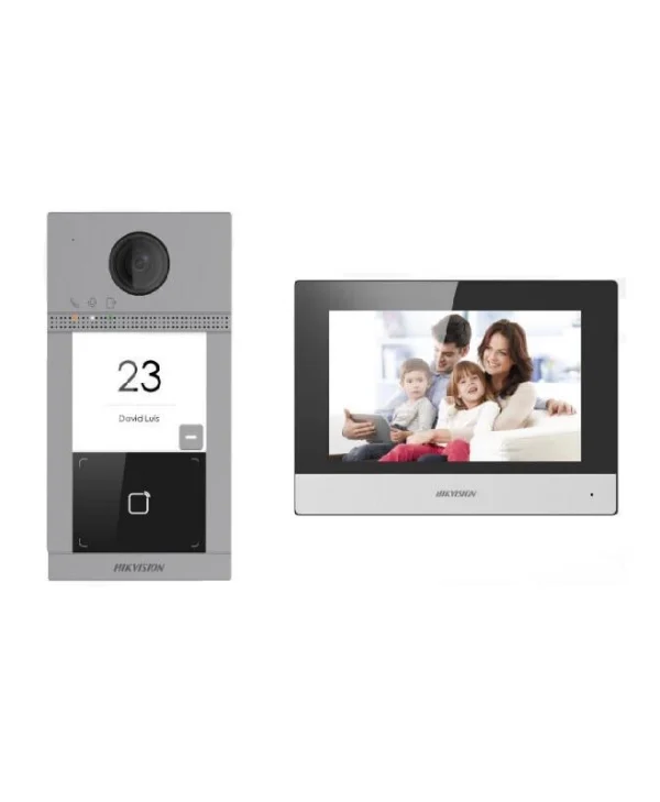 Hikvision Σετ Θυροτηλεόρασης Wi-Fi Ασημί DS-KIS604-S(C)(O-STD)/EUROPE B