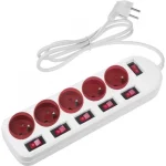 Maclean Energy Πολύπριζο 5 Θέσεων με USB-A, Διακόπτη και Καλώδιο 1.5m MCE204 R/W - Image 2