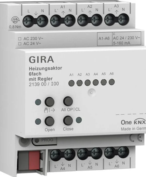 Gira Heating Actuator 6x Adjustable Knx One 213900