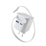 Intenso Φορτιστής GaN με Θύρα USB-A και Θύρα USB-C και Καλώδιο USB-C 65W Λευκός (7806522) - Image 2
