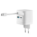 Intenso Φορτιστής GaN με Θύρα USB-A και Θύρα USB-C και Καλώδιο USB-C 65W Λευκός (7806522) - Image 3
