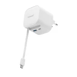 Intenso Φορτιστής GaN με Θύρα USB-A και Θύρα USB-C και Καλώδιο USB-C 65W Λευκός (7806522) - Image 5