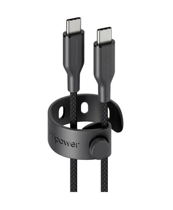 Empower by PanzerGlass Braided USB 2.0 Cable USB-C male - USB-C 240W Μαύρο 2m EM32448