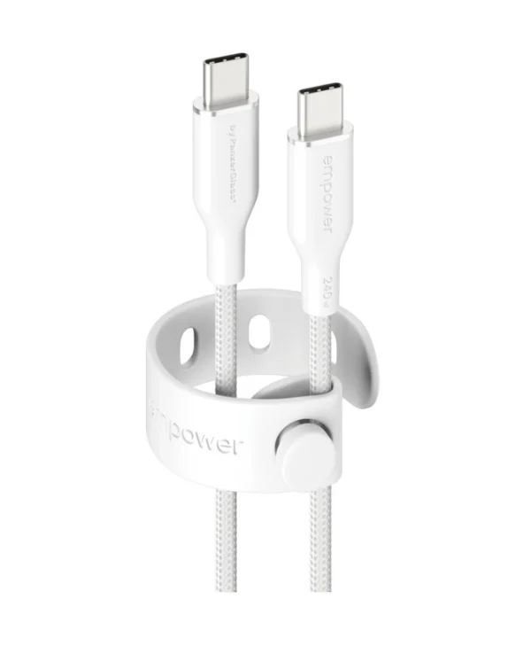 Empower by PanzerGlass USB 2.0 Cable USB-C male - USB-C 240W Λευκό 1.2m EM77569