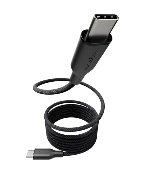 Empower by PanzerGlass Magnetic USB 2.0 Cable USB-C male - USB-C 240W Μαύρο 1.5m EM68208
