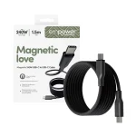 Empower by PanzerGlass Magnetic USB 2.0 Cable USB-C male - USB-C 240W Μαύρο 1.5m EM68208 - Image 4