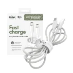 Empower by PanzerGlass Braided USB 2.0 Cable USB-C male - USB-C 240W Λευκό 2m EM86681 - Image 4