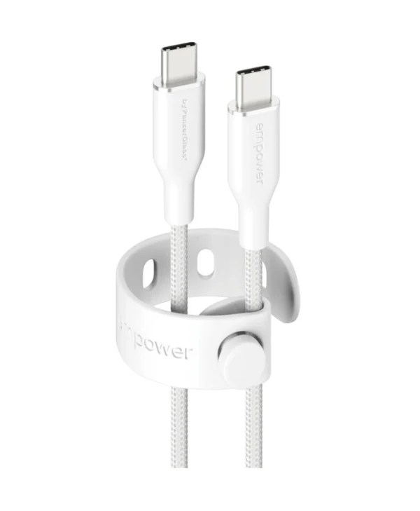 Empower by PanzerGlass USB 2.0 Cable USB-C male - USB-C 60W Λευκό 2m EM85432