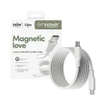 Empower by PanzerGlass Magnetic USB 2.0 Cable USB-C male - USB-C 240W Λευκό 1.5m EM84572 - Image 4
