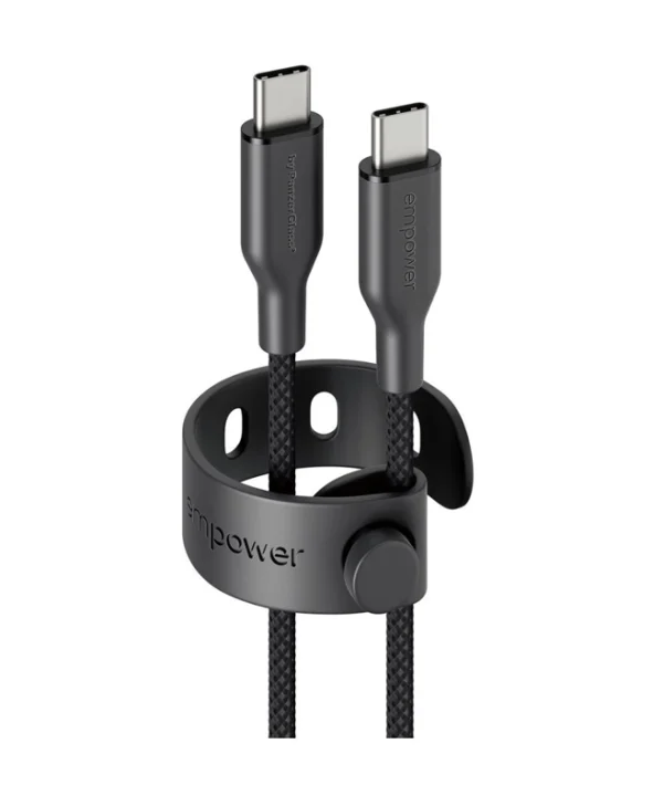 Empower by PanzerGlass USB 2.0 Cable USB-C male - USB-C 60W Μαύρο 1.2m EM92155