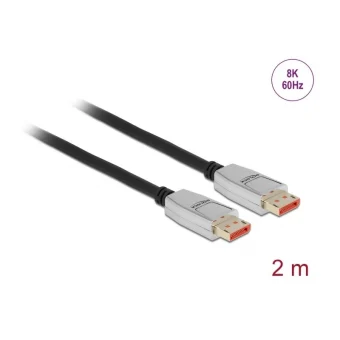 DeLock Cable DisplayPort male - DisplayPort male 2m Μαύρο (87041)