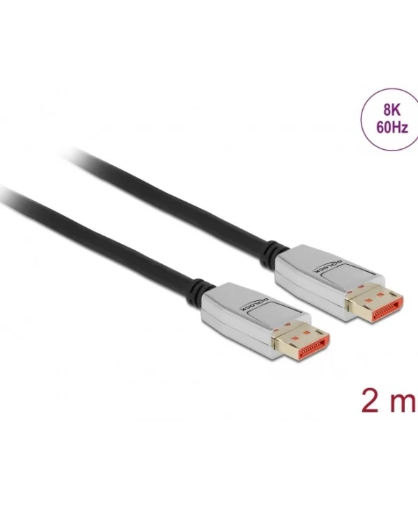 DeLock Cable DisplayPort male - DisplayPort male 2m Μαύρο (87041)