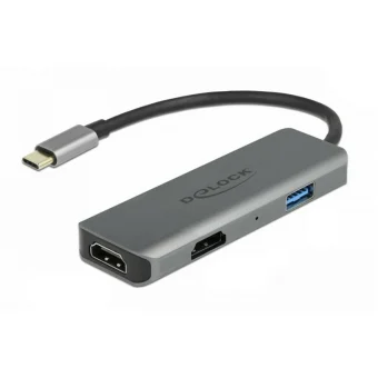 DeLock USB-C Docking Station με HDMI 4K Γκρι (87780)