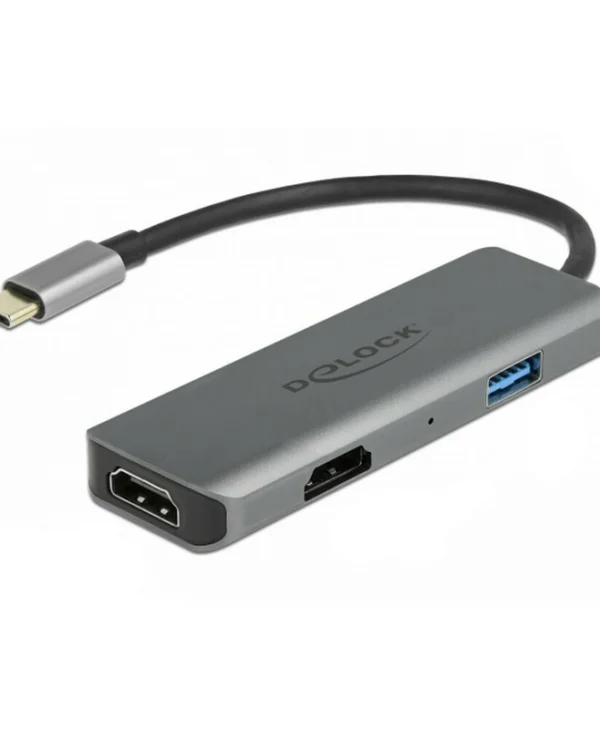 DeLock USB-C Docking Station με HDMI 4K Γκρι (87780)