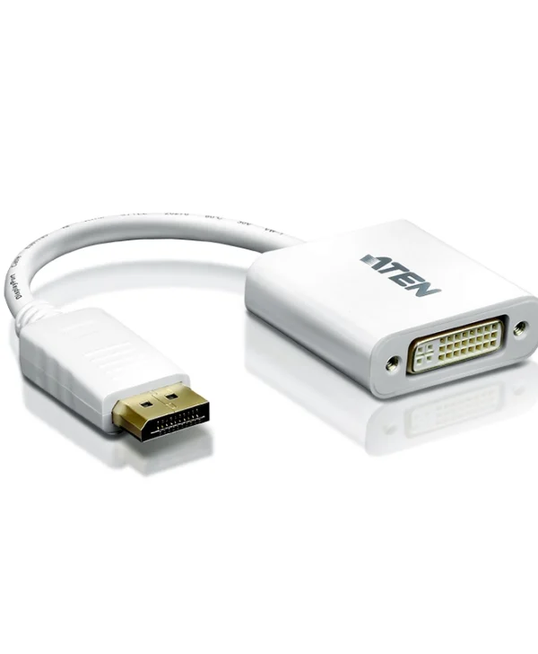 Aten Μετατροπέας DisplayPort male σε DVI-I female Λευκό 1τμχ VC965-AT