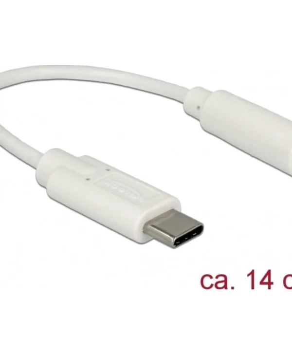 DeLock Μετατροπέας USB-C male σε 3.5mm female Λευκό (65913)