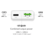 MediaRange Φορτιστής Χωρίς Καλώδιο GaN με Θύρα USB-A και Θύρα USB-C 30W Power Delivery / Quick Charge 3.0 Λευκός (MRMA125) - Image 2