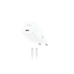 TTEC Φορτιστής GaN με Θύρα USB-C και Καλώδιο USB-C - Lightning 30W Power Delivery Λευκός (SmartCharger) 2SCG30LB