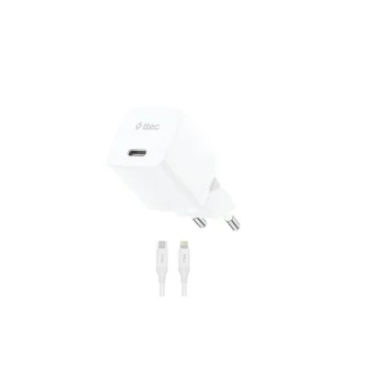 TTEC Φορτιστής GaN με Θύρα USB-C και Καλώδιο USB-C - Lightning 30W Power Delivery Λευκός (SmartCharger) 2SCG30LB