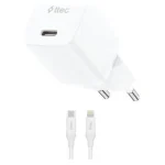 TTEC Φορτιστής GaN με Θύρα USB-C και Καλώδιο USB-C - Lightning 30W Power Delivery Λευκός (SmartCharger) 2SCG30LB - Image 2